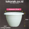 POT BUNGA LEONY KUPING 15 dan 21 PLASTIK PUTIH TAWON PIRUS TIRUS GUCI